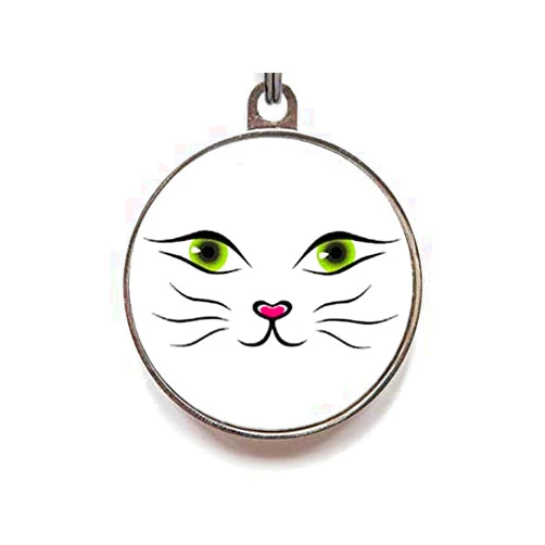 Wag-A-Tude Tags Cat Face Cat Tag
