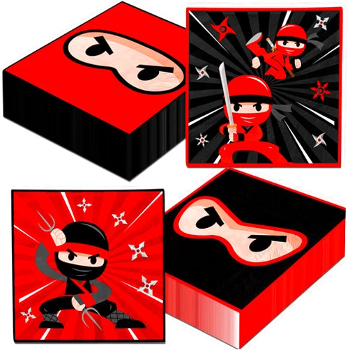Bezkega 40pcs Ninja Birthday Napkins,Ninja Birthday Party Decoration Karate Theme Paper Dinner Napkins for Kid Ninja Master Birthday Party Supplies