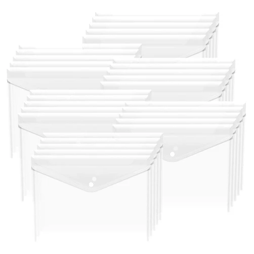 Gaiamat A4 File Folders,30 Pack Plastic Envelopes,30 Pcs File Envelopes Clear Document Folders A4 Size/Letter Size Poly Envelopes (US-FF-30 Clear)