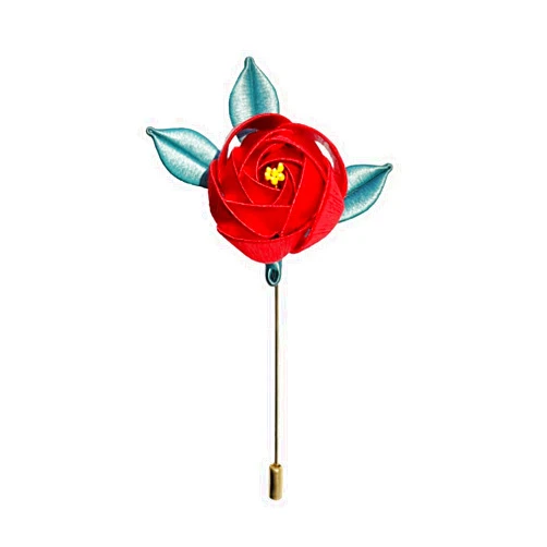 Harukasnow Handmade Rose Flower Pin Brooch for Women Men Lapel Pin Elegant Dress Suit Accessories Jewelry Gift Valentine Wedding