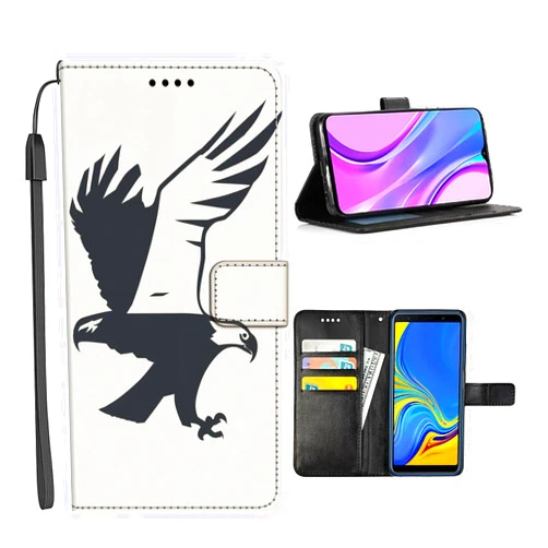 Elgzigok Wallet Phone Case for Samsung Galaxy Note 20 Note 20 Ultra Note 10 Note 10+ Note 8 Note 9 4G/5G with Eagle-Bk20 PU Leather with Card Holder
