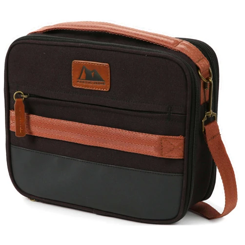 Arctic Zone Canvas Expandable Horizontal Lunch Box with Removable Shoulder Strap - Black
