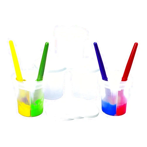 Colorations SPLITC Double-Dip Divided Paint Cups Multipack for Kids Painting Supplies(Set of 5)