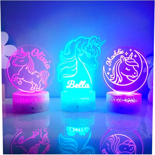ENGRAVIFY Personalized Unicorn Night Light Cute Personalized Gifts for Girls Remote Controlled Color Changing Custom Night Light for Kids Perfect Personalized Kids Gift
