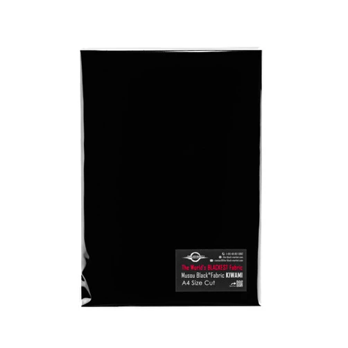The Black Market Musou Black Fabric KIWAMI, Backcoated - A4 Sized Cut