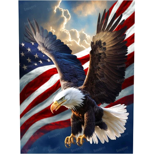 Snuqevc Flag and Eagle 1000 Piece Artistic Jigsaw Puzzle - Best Brain Exercises for Adults Puzzles - Vibrant Colors, Cultural Art, Premium Quality - Modern Home Decor Funny Gifts