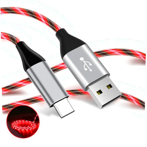 PatDow Light Up USB C Cable, LED Fast Charger Type C Charging Cords, USB-A to USB-C Compatible with Samsung Galaxy S24/S23/S22/S21,iPhone 15/15 Plus/15 Pro and More (Red)