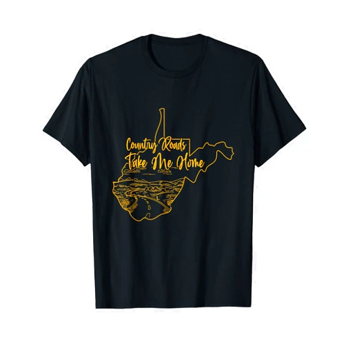 State WV Map Gifts West Virginia Pride | WV Home | Country Roads | Footprint T-Shirt
