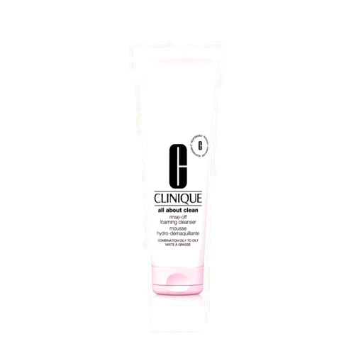 Clinique All About Clean Rinse-Off Foaming Facial Cleanser With Hyaluronic Acid + Glycerin For Oily Skin Types | Dissolves Makeup + Sunscreen