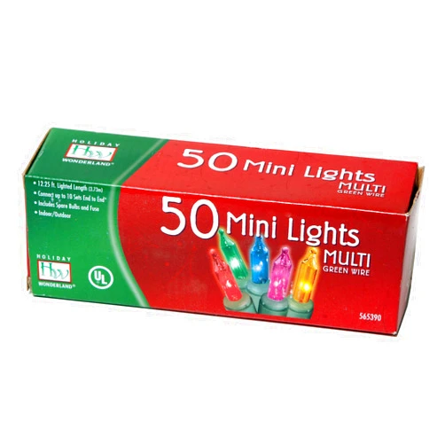 NOMA/INLITEN-IMPORT 50 Count Multi Color Light Set 4051-88 Christmas Lights Miniature End To End