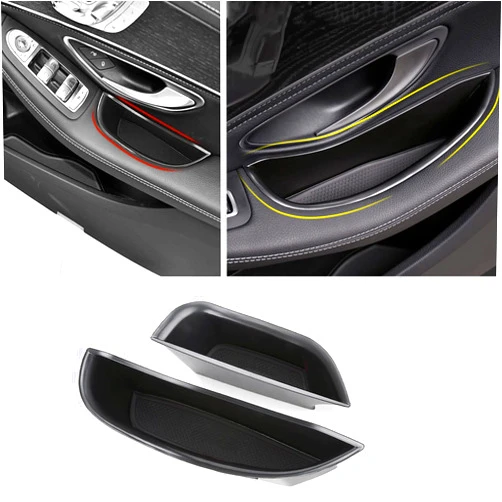 CUCHIYUN GLC W205 Front Row Door Side Organizer Storage Box Compatible with Mercedes Benz 2022 GLC Accessories W205 C300 C450 C63 GLC250 GLC300 GLC350 GLC43 2022 2021-2015