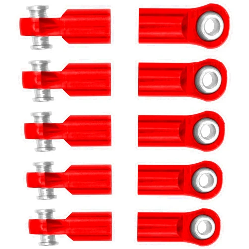 Share Goo 10Pcs ShareGoo M4 Ball Joint,M4 Tie Rod End 4mm Thread 4.0xL22mm Ball Head Holder Link Compatible with Arrma kraton Senton Axial SCX10 Traxxas TRX-4 1/10 RC Car (Red)
