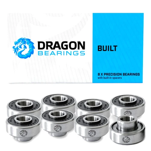 Fireball Dragon Skateboard Bearings Set 8 Pack - Fast 608 Longboard Bearings Set for Skateboards Inline & Roller Skates - Bearings for Skateboarding Guaranteed for Life
