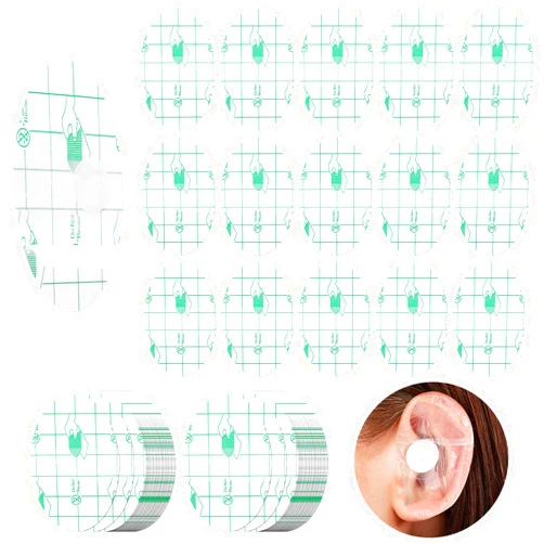 Grevosea 60 Pieces Ear Covers Waterproof Shower Swimming Ear Stickers Newborn Ear Plugs Disposable Ear Tape Ear Protectors Showering Surfing Snorkeling and Other Water Sport