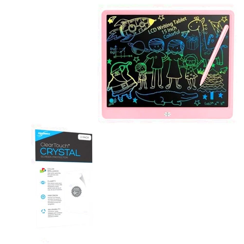 BoxWave Screen Protector Compatible With FVEREY Writing Tablet (15 in) - ClearTouch Crystal (2-Pack), HD Film Skin - Shields From Scratches