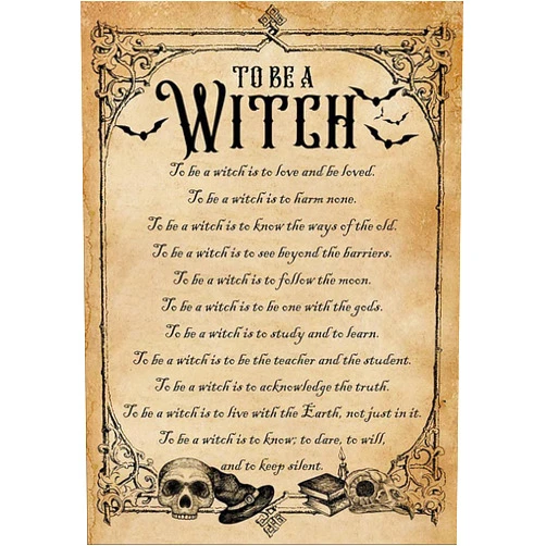Eeypy to Be a Witch List Wicked Witch Halloween Art Witch with Brooms Witch and Moon Art Metal Tin Sign Poster Wall Plaque 8x12inch