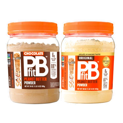 PBfit Chocolate Peanut Butter Powder, 6g of Protein, 30 Ounce + PBfit Peanut Butter Powder, 8g of Protein, 30 Ounce