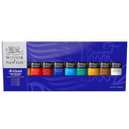Winsor & Newton Artisan Water Mixable Oil Color Paint Set, 1.25-oz (37ml) Tubes, Set of 10