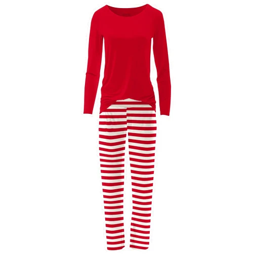 KicKee Pants KICKEE Women’s Holiday Prints Loosey Goosey Pajama Set, Long Sleeve Loungewear for Women, Super Soft Sleepwear
