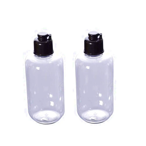 VASANA 200ml/8.6oz Empty Refill Plastic Squeeze Bottles with Black Flip Cap Cosmetic Makeup Essential Oil Water Shampoo Shower Gel Liquid Body SoapStorage Holder DIY Beauty Tool Pack of 2 (Clear)