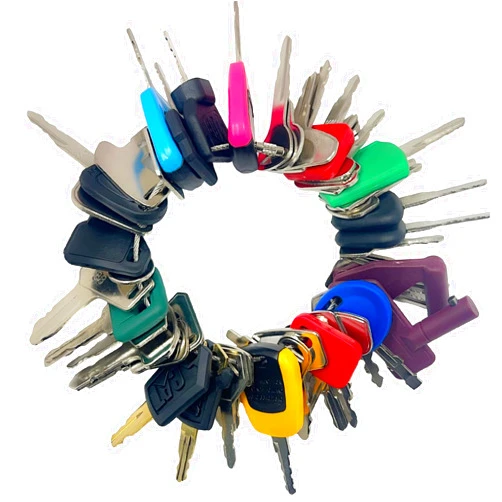 WAH LIN PARTS 50 Heavy Equipment Keys Master Set Construction Ignition Keys Set Fits Catrepillar Case JD Gehl JCB Hyster JLG Komatsu Kubota Yanmar Takeuchi New Holland Volvo