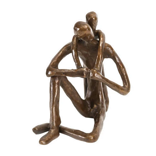 Danya B. Metal Art Shelf Décor - Bronze Sculpture - Child Embracing Father
