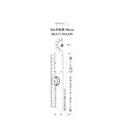 DESIGNPHIL 42263006 Midori Multi Ruler, 6.3 inches (16 cm), Transparent