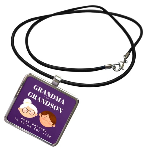 3dRose Gift for Grandma and Grandson Best Partner in Crime for... - Necklace With Pendant (ncl_359875)