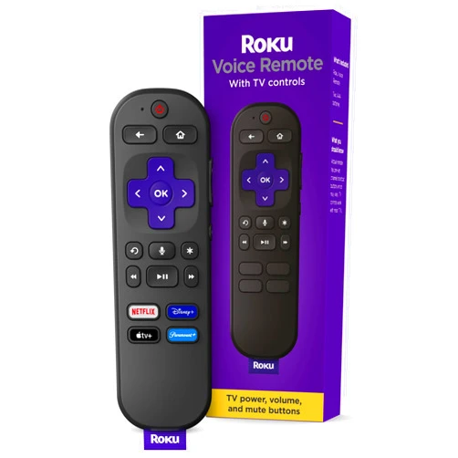 Roku Voice Remote | TV Remote Control with Voice Control, TV Controls, Simple Setup, & Pre-Set App Shortcuts - Replacement Remote Compatible with Roku TV, Roku Players, & Roku Audio