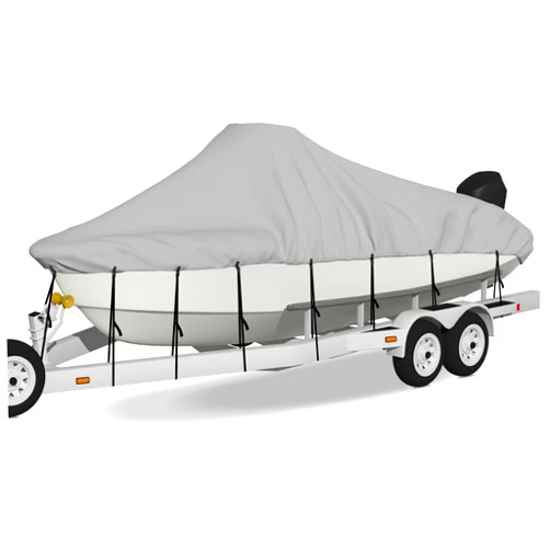 GOTRUTH Center Console Boat Cover, 800D Oxford Fabric Waterproof Trailerable Cover for Center Console Boat with Storage Bag, Adjustable 18 Tie Down Straps, Length: 20'-22' (Beam Width Up to 106