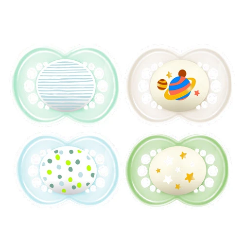 MAM Night Pacifiers (2 Count), MAM Pacifiers 6+ Months, Best Pacifier for Breastfed Babies & Original Baby Pacifier, Nipple Shape Helps Promote Healthy Oral Development, Sterilizer Case