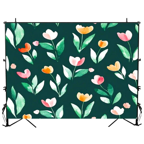 Kanworse Photography Backdrop Photography Background Simple Tulips Pattern Abstract Watercolor for Postcard for Photoshoot Portrait Photo Studio Video Prop Birthday Party Booth Decoration 7x5ft