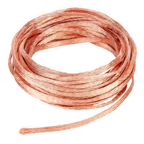 BENECREAT 26Ft 3mm Flat Copper Braided Ground Strap, Braided Nude Copper Wire for Grounding and Reducing Noise, 0.8mm Thick
