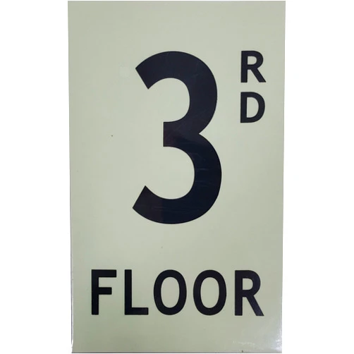 FIREDEPARTMENTSIGNS.NYC Floor Number 3 Sign Heavy Duty/Glow in The Dark