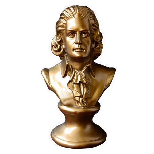 ZKSYLSM Mozart Bronze Bust Sculpture Ornament,12