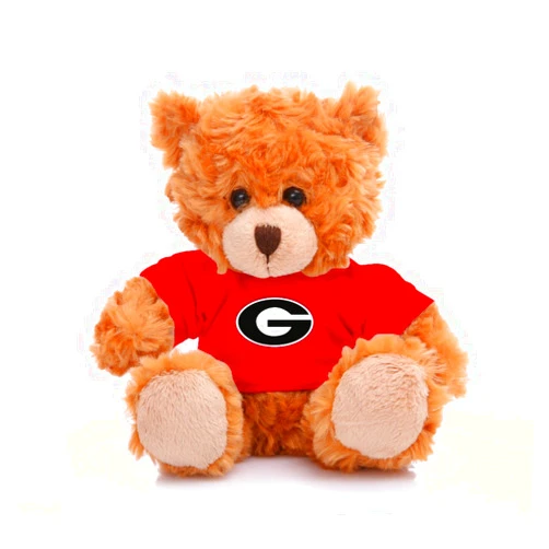 Plushland Collegiate Jersey Bear 6” – Team Sports Vivid Clear Color Toy, Stuffed Animals Toy, State University, School Logo Kids, Bulk Parties Edition (Georgia University)
