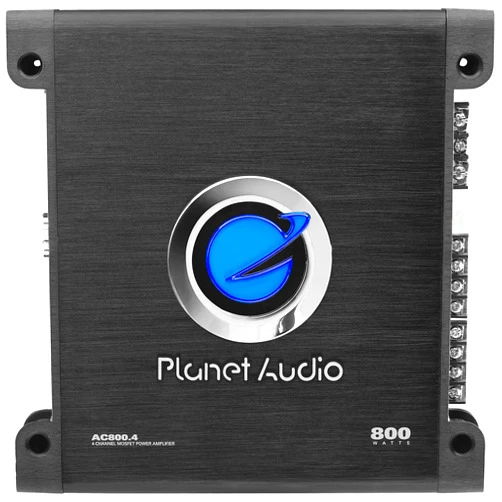 Planet Audio AC800.4 4 Channel Class A/B Car Amplifier - 800 High Output, High/Low Level Inputs, High/Low Pass Crossover, Hook to Subwoofer for Bass