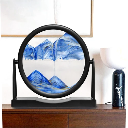 BringLED Dynamic 3D Moving Sand Art | with Easy-Flip Stand - Liquid Motion Sandscapes - Quicksand (Flow Sand) Painting - Relaxing Desktop Decor for Home and Office (8
