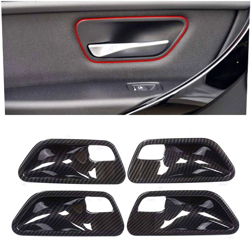 YIWANG Carbon Fiber ABS Plastic Interior Door Handle Bowl Cover Trim For BMW 3 4 Series f30 f32 f35 316i 318i 320li 2013-2018