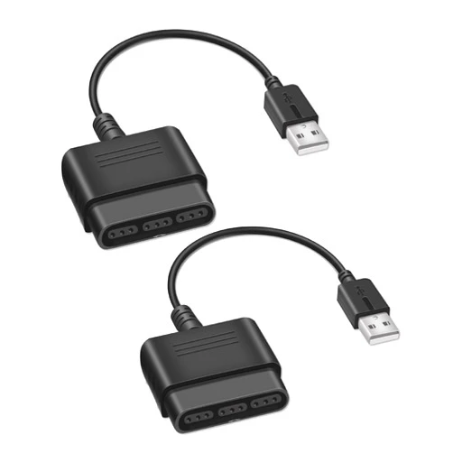 Xahpower 2 Pack PS2 Controller to USB Adapter Converter Cable, Compatible with Sony PS1/PS2 Controller Gamepad to PS3/PC Controller