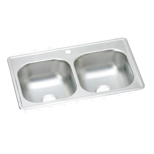 Elkay Dayton DSE233191 Equal Double Bowl Drop-in Stainless Steel Sink, Elite Satin