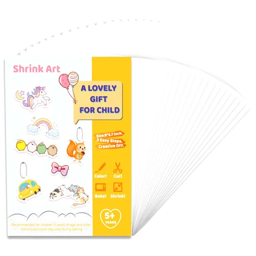Rawskro 30 Pieces Sanded Shrink Plastic Sheets, Shrinky Art Paper Translucent Blank Shrink Film Sheets, Kids Activities for All Ages, 5.7 x 7.9inch / 14.5 x 20cm