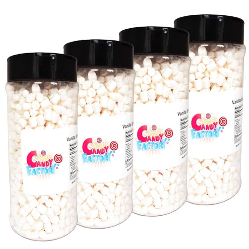 Sarah's Candy Factory Variety Dehydrated Marshmallow Bits, Vanilla Marshmallows in Jar, Assorted Marshmallows in Jar (Vanilla-Vanilla) 2 PACK (4 UNITS)