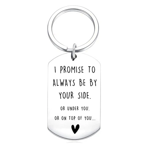 Yaozeio Anniversary Christmas Gifts Keychain for Boyfriend Husband from Girlfriend Wife Birthday Gift Ideas I Promise to Always Be by Your Side Keychain for Fiance Fiancee Gift