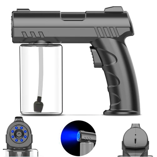 Generic Handheld Electric Spray, Household Disinfection Spray, Electrostatic Air Purifier, lightweight and portable, rechargeable nano atomizer, spray, suitable for home and office (BLACK)