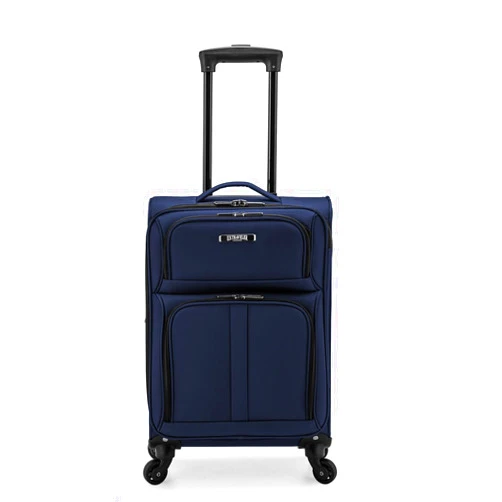 U.S. Traveler Anzio Softside Expandable Spinner Luggage, Navy, Carry-on 22-Inch