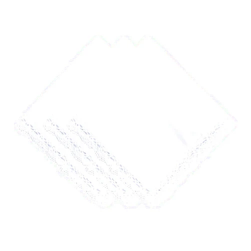 MZLIU Womens White Wedding Handkerchief Cotton Soft Ladies Hanky with Crochet Lace