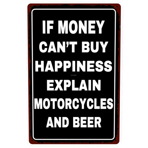 Generic Vintage Tin Sign Motorcycle And Beer Metal Tin Sign Metal Decor For Cinema Club, Bar, Shop, Barbershop, Bakery, Garage, Man Cave Indoor & Outdoor Tin Sign 8X12