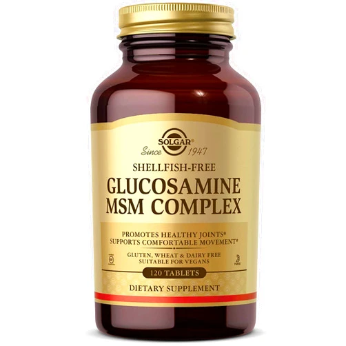 Solgar Glucosamine MSM Complex, 120 Tablets - Promotes Healthy Joints - Supports Range of Motion & Flexibility - Supports Collagen - Shellfish-Free - Gluten Free, Dairy Free, Kosher - 40 Servings