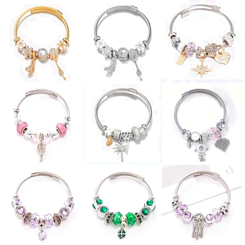 LTK-GROUP Pendants Beads for Jewelry Making Charm Pandola Bracelets for Women Heart Lipstick Lips Key Ballet Dancer Elf 2023